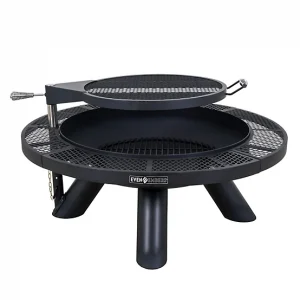 Even Embers 44 in. Round Charcoal/Wood-Burning Fire Pit with Cooking Grate