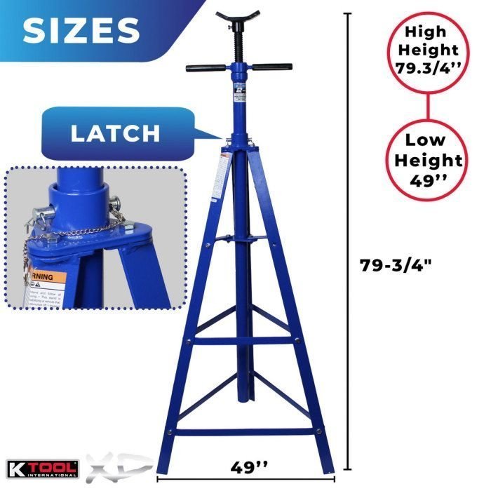 K Tool 2 Ton Under Hoist Jack Stand - Image 4
