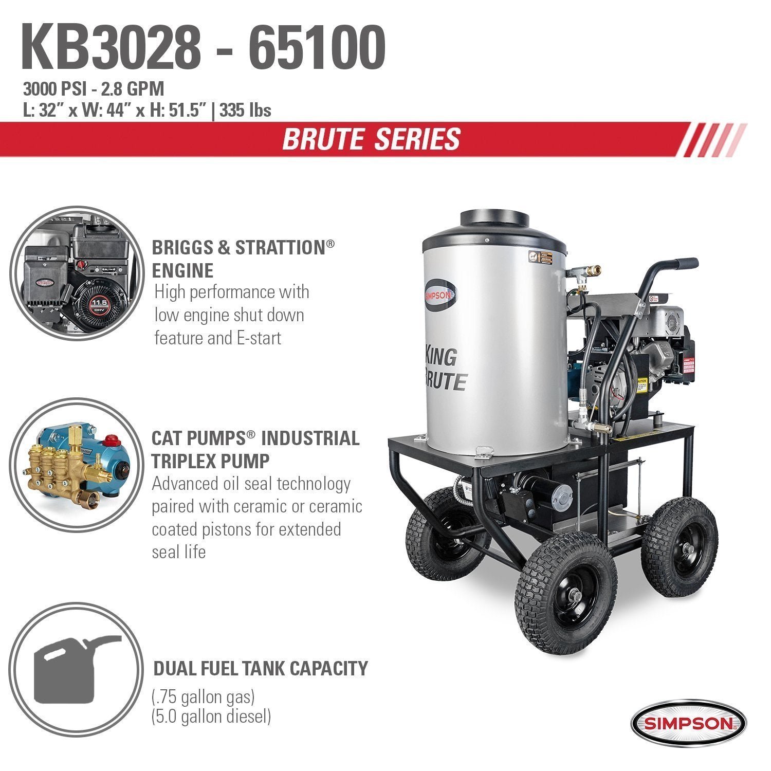 SIMPSON King Brute KB3028 – Commercial Hot Water Pressure Washer - Image 7