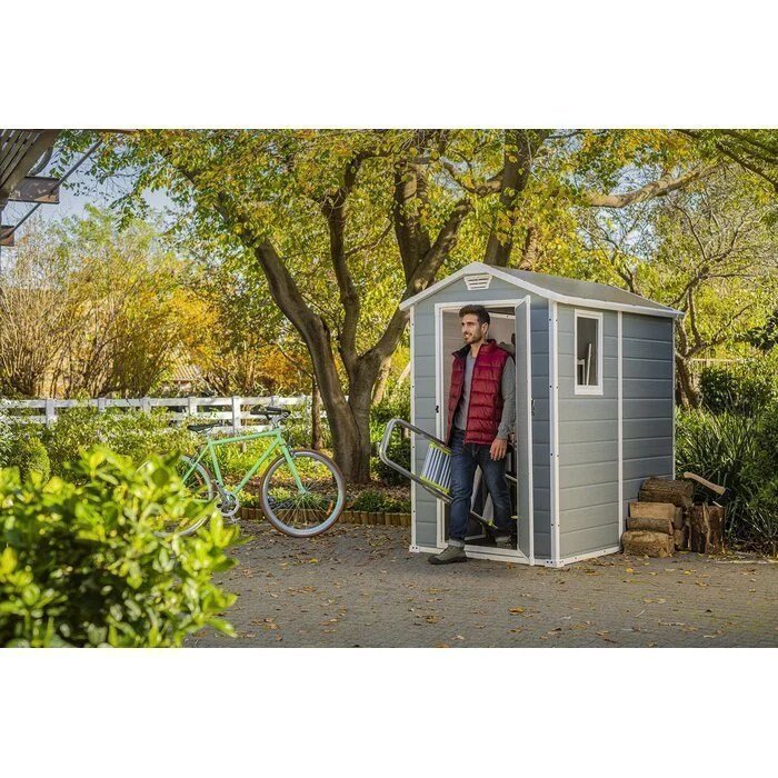 Keter Manor 4 ft. W x 6 ft. D Vertical Resin Outdoor Storage Shed - Image 10