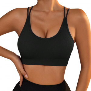 Women's High Impact Sports Bra - Cross Back Backless Yoga Crop Top
