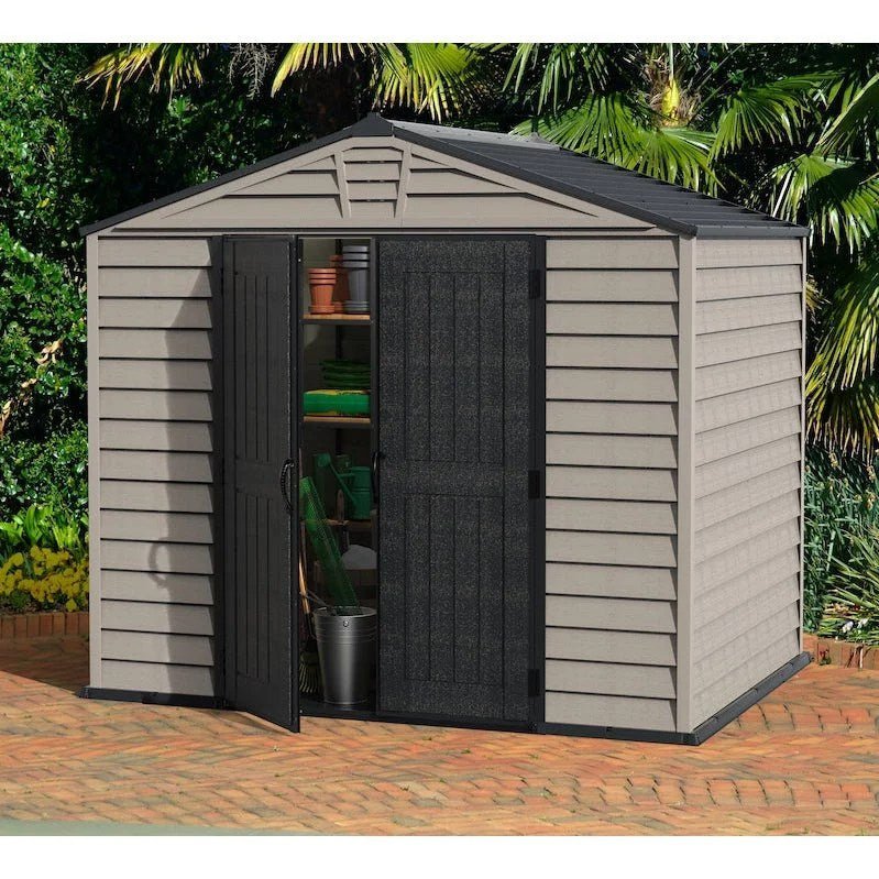 DuraMax StoreMax Plus 10.5×8 Ft Vinyl Storage Shed with Molded Floor