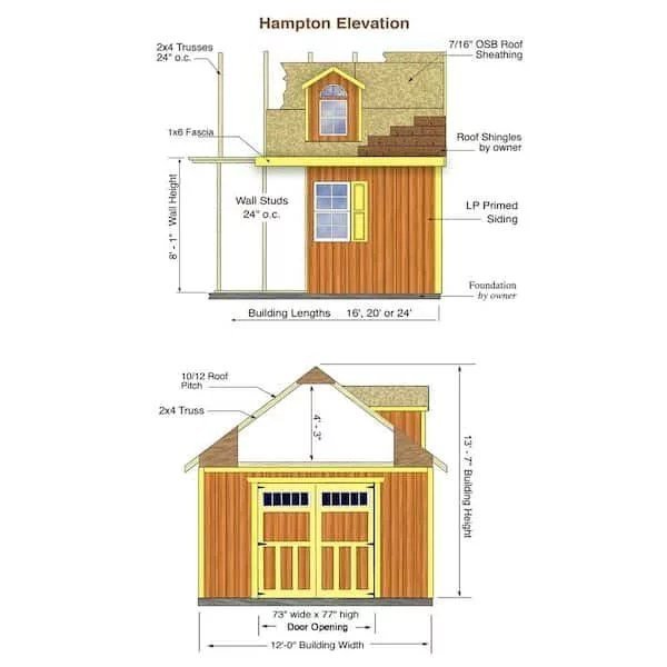 Best barns Hampton 12×24 Wood Storage Shed Kit Installation Included - Image 8